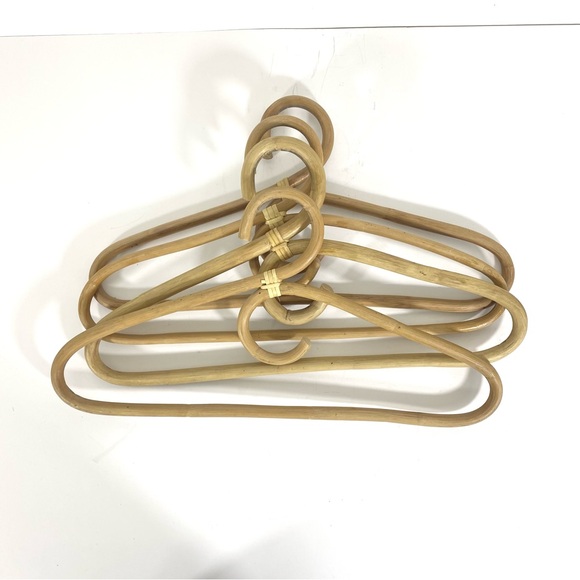 Vintage Bamboo Hangers Bent Curled - Set of 4 - Picture 4 of 5